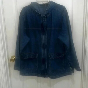 blast port womens blue jean blazer